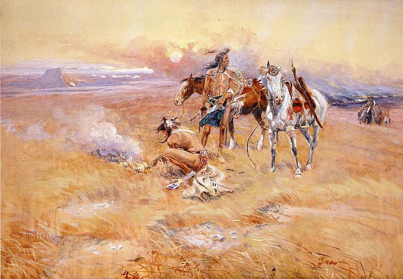 Blackfeet Burning Crow Buffalo Range - Charles Marion Russell Paintings